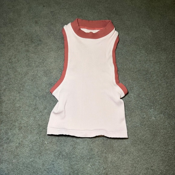 Free People Movement Tops - Free People Movement Happiness Runs Tank Top Pink Terracotta Ribbed Racerback